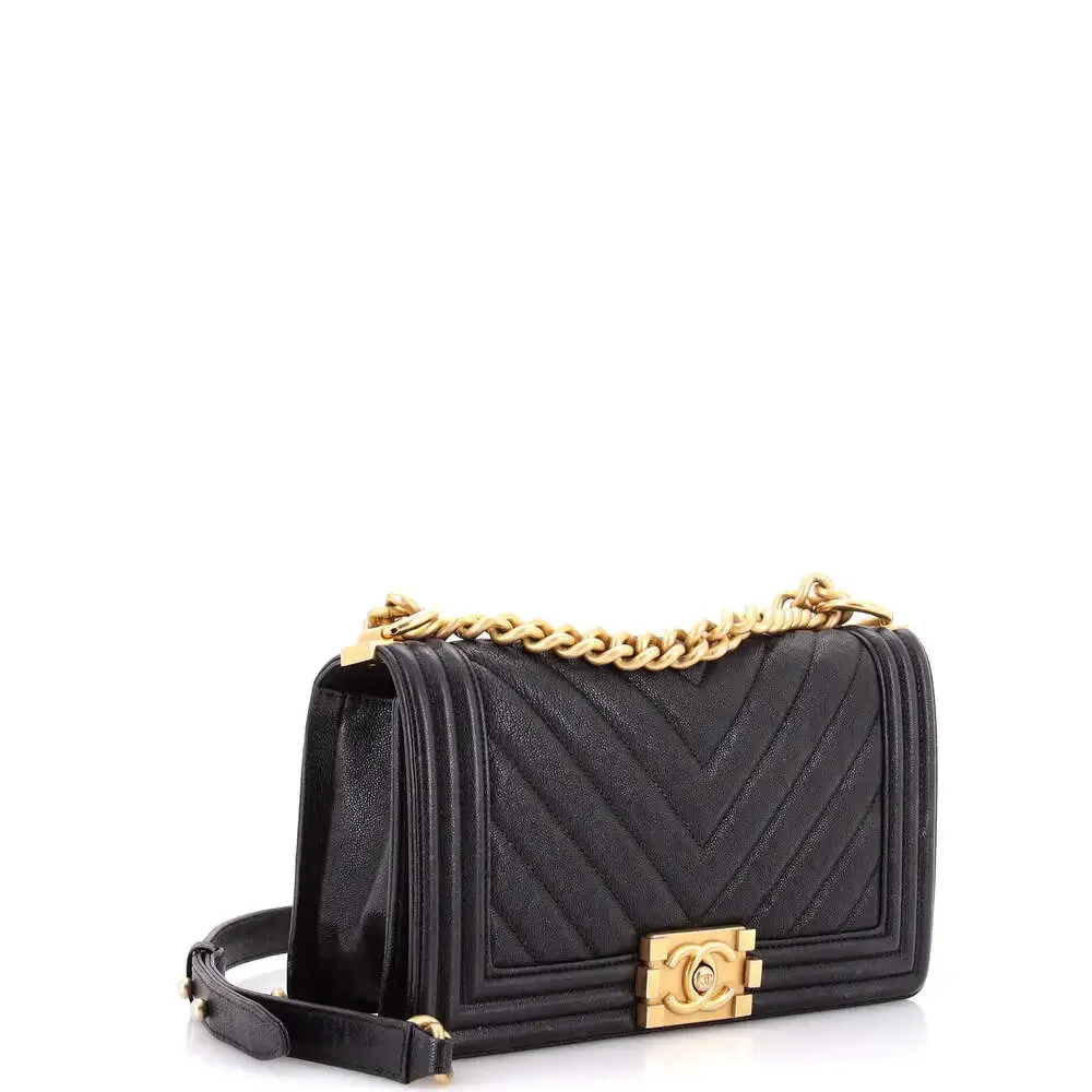 Chanel Boy Flap Bag Chevron Caviar New #246426C42B - Picture 2 of 7